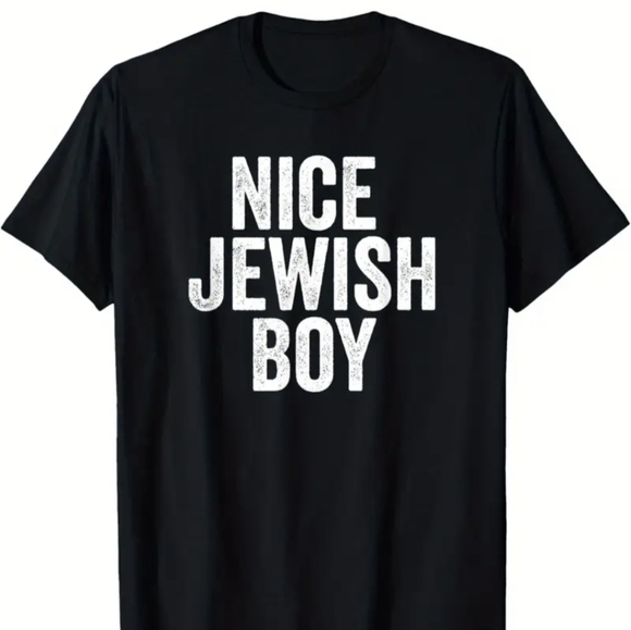 T-Shirt-- "Nice Jewish Boy" in Black, Men's size M - Picture 1 of 2